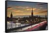 Sunset over Riddarholmen in Stockholm-Jon Hicks-Framed Stretched Canvas