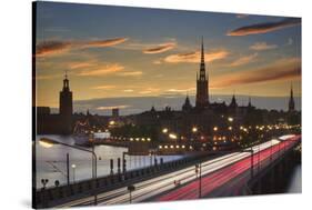 Sunset over Riddarholmen in Stockholm-Jon Hicks-Stretched Canvas