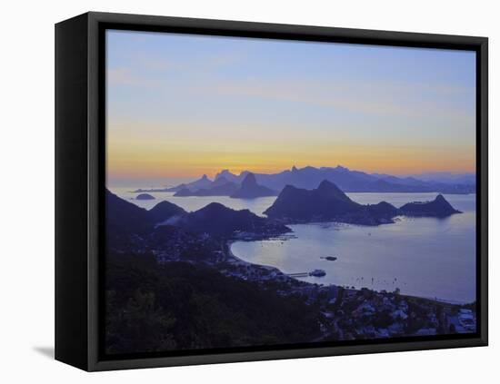 Sunset over Rio de Janeiro viewed from Parque da Cidade in Niteroi, Rio de Janeiro, Brazil, South A-Karol Kozlowski-Framed Stretched Canvas