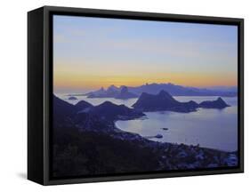 Sunset over Rio de Janeiro viewed from Parque da Cidade in Niteroi, Rio de Janeiro, Brazil, South A-Karol Kozlowski-Framed Stretched Canvas