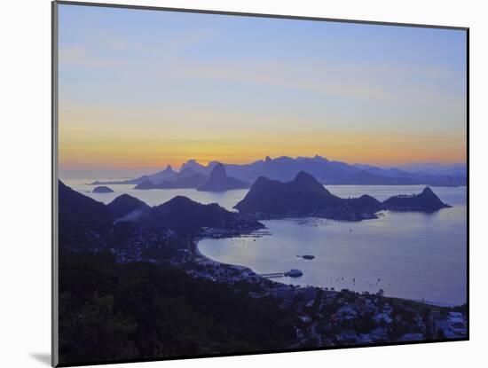 Sunset over Rio de Janeiro viewed from Parque da Cidade in Niteroi, Rio de Janeiro, Brazil, South A-Karol Kozlowski-Mounted Photographic Print