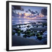 Sunset over Rock Pool, Strandhill, County Sligo, Connacht, Republic of Ireland, Europe-Stuart Black-Framed Photographic Print