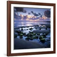 Sunset over Rock Pool, Strandhill, County Sligo, Connacht, Republic of Ireland, Europe-Stuart Black-Framed Photographic Print