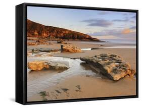 Sunset over Rocks with Flowing Water at Dunraven Bay, Southerndown, Wales-Chris Hepburn-Framed Stretched Canvas