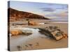 Sunset over Rocks with Flowing Water at Dunraven Bay, Southerndown, Wales-Chris Hepburn-Stretched Canvas