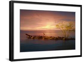 Sunset Over Rocky Jetty-Anthony Paladino-Framed Giclee Print