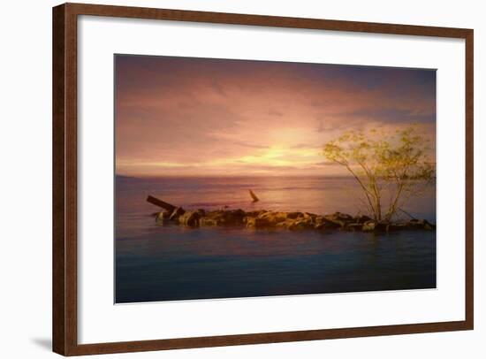 Sunset Over Rocky Jetty-Anthony Paladino-Framed Giclee Print