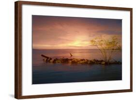 Sunset Over Rocky Jetty-Anthony Paladino-Framed Giclee Print