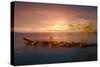 Sunset Over Rocky Jetty-Anthony Paladino-Stretched Canvas