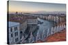 Sunset over rooftops, Venice, UNESCO World Heritage Site, Veneto, Italy, Europe,-Frank Fell-Stretched Canvas