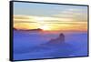 Sunset over Roque Bentayga, Gran Canaria, Canary Islands, Spain, Atlantic Ocean, Europe-Neil Farrin-Framed Stretched Canvas