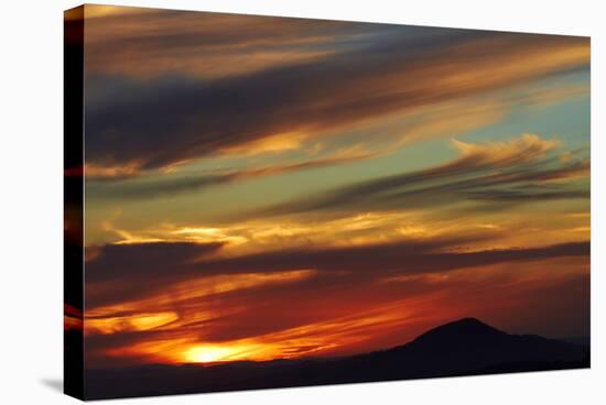 Sunset over Saddle Hill, Dunedin, South Island, New Zealand-David Wall-Stretched Canvas