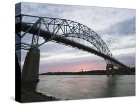 Sunset over Sagamore Bridge, Cape Cod Canal, Cape Cod, Massachussets, New England-Christian Kober-Stretched Canvas