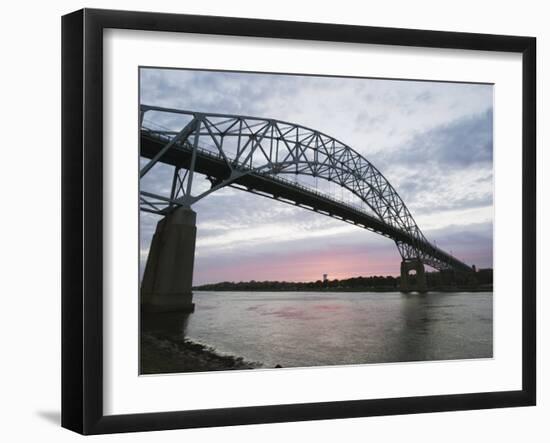 Sunset over Sagamore Bridge, Cape Cod Canal, Cape Cod, Massachussets, New England-Christian Kober-Framed Photographic Print