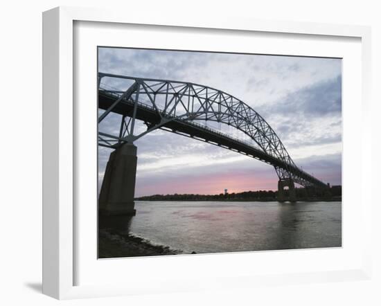 Sunset over Sagamore Bridge, Cape Cod Canal, Cape Cod, Massachussets, New England-Christian Kober-Framed Photographic Print