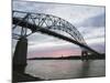 Sunset over Sagamore Bridge, Cape Cod Canal, Cape Cod, Massachussets, New England-Christian Kober-Mounted Photographic Print