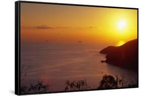 Sunset over Saint Thomas US Virgin Islands-George Oze-Framed Stretched Canvas