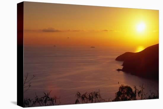 Sunset over Saint Thomas US Virgin Islands-George Oze-Stretched Canvas