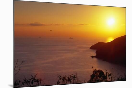Sunset over Saint Thomas US Virgin Islands-George Oze-Mounted Photographic Print
