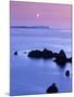 Sunset over Sand Wick and Rising Moon over Foula in Distance, Eshaness, Shetland, Scotland, UK-Patrick Dieudonne-Mounted Photographic Print