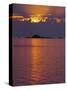 Sunset Over Sea and Offshore Islands, Dinard, Cote d'Emeraude, Cotes d'Armor, Brittany, France-David Hughes-Stretched Canvas