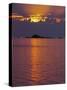 Sunset Over Sea and Offshore Islands, Dinard, Cote d'Emeraude, Cotes d'Armor, Brittany, France-David Hughes-Stretched Canvas