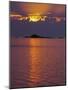 Sunset Over Sea and Offshore Islands, Dinard, Cote d'Emeraude, Cotes d'Armor, Brittany, France-David Hughes-Mounted Photographic Print