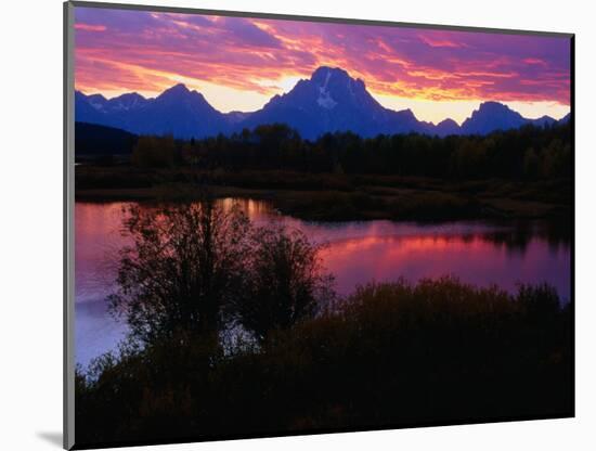 Sunset Over Snake River, Oxbow Bend, Grand Teton National Park, USA-Carol Polich-Mounted Photographic Print