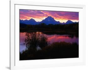 Sunset Over Snake River, Oxbow Bend, Grand Teton National Park, USA-Carol Polich-Framed Photographic Print