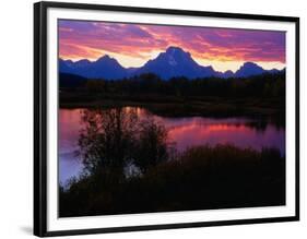 Sunset Over Snake River, Oxbow Bend, Grand Teton National Park, USA-Carol Polich-Framed Photographic Print