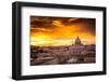 Sunset over St. Peter's Cathedral in Rome, Italy-whitewizzard-Framed Photographic Print