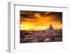 Sunset over St. Peter's Cathedral in Rome, Italy-whitewizzard-Framed Photographic Print