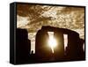 Sunset Over Stonehenge Wiltshire-null-Framed Stretched Canvas