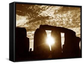 Sunset Over Stonehenge Wiltshire-null-Framed Stretched Canvas