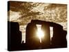 Sunset Over Stonehenge Wiltshire-null-Stretched Canvas