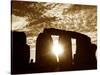 Sunset Over Stonehenge Wiltshire-null-Stretched Canvas