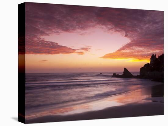 Sunset over Surfers, Biarritz, Pyrenees Atlantiques, Aquitaine, France-Doug Pearson-Stretched Canvas