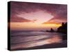 Sunset over Surfers, Biarritz, Pyrenees Atlantiques, Aquitaine, France-Doug Pearson-Stretched Canvas