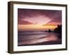 Sunset over Surfers, Biarritz, Pyrenees Atlantiques, Aquitaine, France-Doug Pearson-Framed Premium Photographic Print