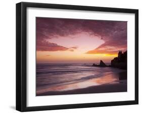 Sunset over Surfers, Biarritz, Pyrenees Atlantiques, Aquitaine, France-Doug Pearson-Framed Premium Photographic Print