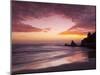 Sunset over Surfers, Biarritz, Pyrenees Atlantiques, Aquitaine, France-Doug Pearson-Mounted Premium Photographic Print