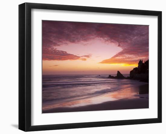 Sunset over Surfers, Biarritz, Pyrenees Atlantiques, Aquitaine, France-Doug Pearson-Framed Photographic Print