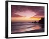 Sunset over Surfers, Biarritz, Pyrenees Atlantiques, Aquitaine, France-Doug Pearson-Framed Photographic Print