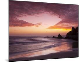 Sunset over Surfers, Biarritz, Pyrenees Atlantiques, Aquitaine, France-Doug Pearson-Mounted Photographic Print