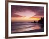 Sunset over Surfers, Biarritz, Pyrenees Atlantiques, Aquitaine, France-Doug Pearson-Framed Photographic Print