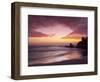 Sunset over Surfers, Biarritz, Pyrenees Atlantiques, Aquitaine, France-Doug Pearson-Framed Photographic Print