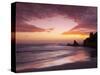 Sunset over Surfers, Biarritz, Pyrenees Atlantiques, Aquitaine, France-Doug Pearson-Stretched Canvas