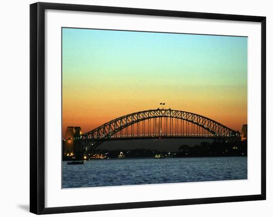 Sunset over Sydney Harbor Bridge, Australia-David Wall-Framed Photographic Print