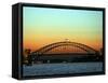 Sunset over Sydney Harbor Bridge, Australia-David Wall-Framed Stretched Canvas