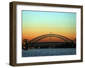 Sunset over Sydney Harbor Bridge, Australia-David Wall-Framed Photographic Print